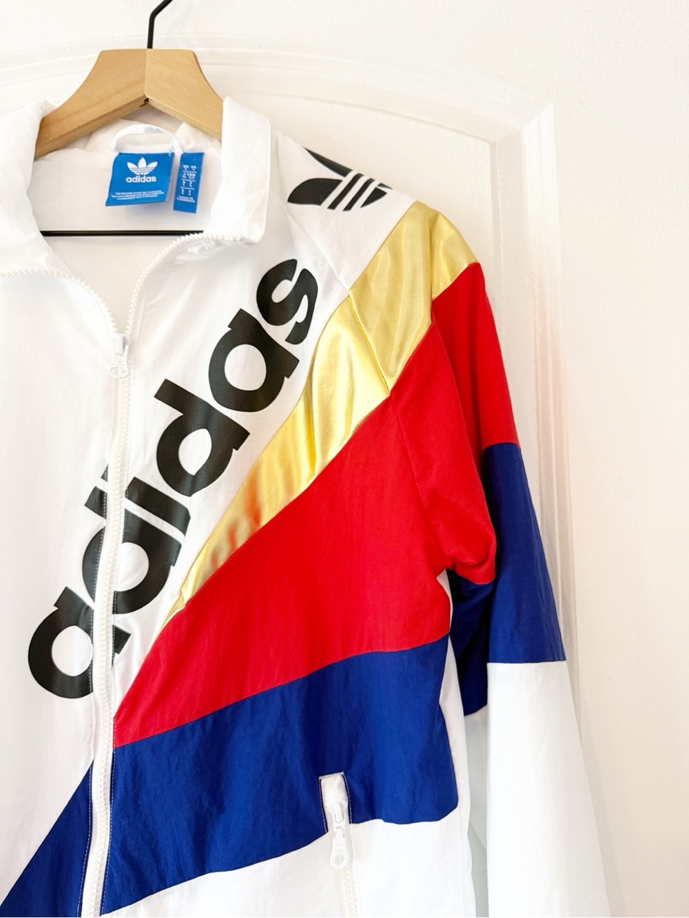 ADIDAS Originals Tribe Windbreaker White Track Jacket Size Small Lightweight - Picture 4 of 8
